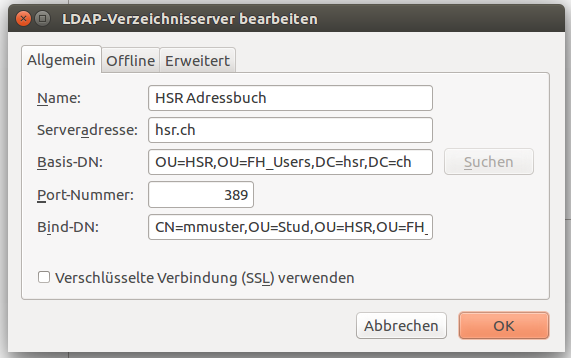 LDAP-Verzeichnis konfigurieren