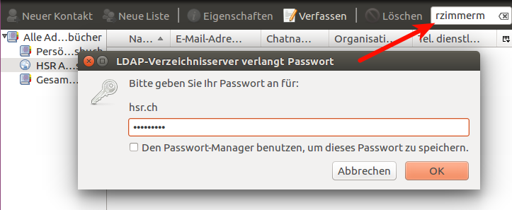 Suche nach HSR-Kontakt