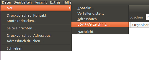 LDAP-Verzeichnis hinzufügen