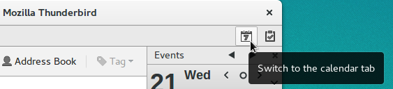 Thunderbird's Kalender-Tab öffnen